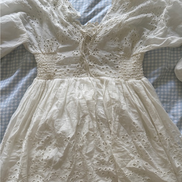 Free People White Embellished Long Sleeve Sundress - Picture 3 of 4